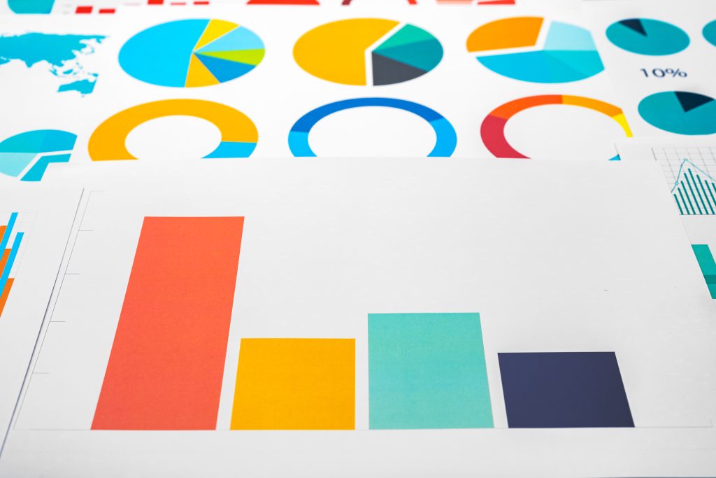Close up of business graph analysis document